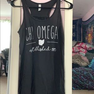 Chi Omega Ohio Grey Scrunched back Tank Top